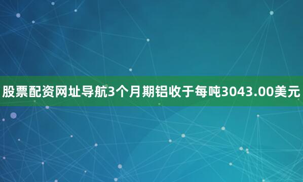 股票配资网址导航3个月期铝收于每吨3043.00美元
